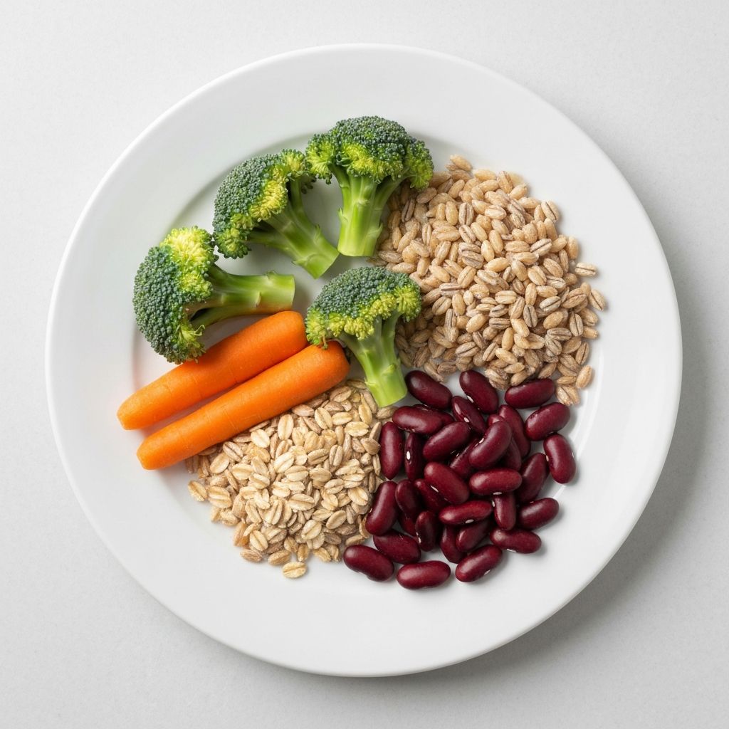 Fresh vegetables and whole foods on a plate